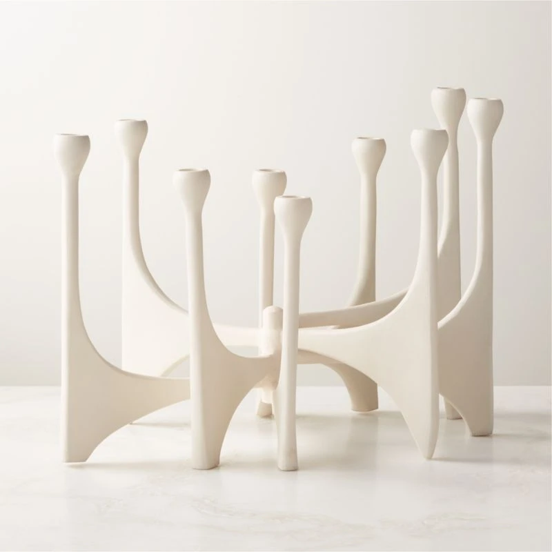 Cinq White Multi Taper Candle Holder Large 3 Cinq White Multi Taper Candle Holder Large