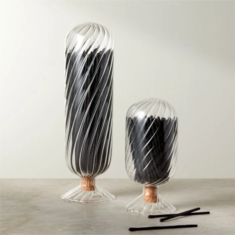 Small Glass Cloche With Black Matches 4 Small Glass Cloche With Black Matches - Image 2