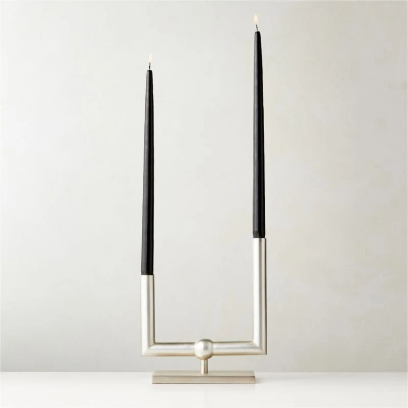 Coraline Silver-Plated Double Taper Candle Holder 4 Coraline Silver-Plated Double Taper Candle Holder - Image 2