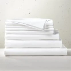 Organic Cotton Sateen 520-Thread-Count White Full/Queen Bedding Set