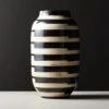 Cristo Black And White Striped Vase 2 Cristo Black And White Striped Vase -Home Store CristoBlackNWhiteVaseSHF19