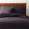 Organic Cotton Percale 400 Thread Count Black Duvet Cover And Shams 2 Organic Cotton Percale 400 Thread Count Black Duvet Cover And Shams -Home Store CttnPrcl400TCBlkFQDuvetSHF21