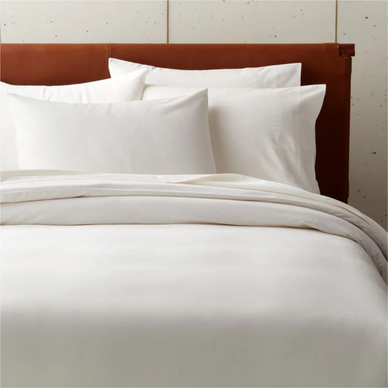 Organic Cotton Sateen 520 Thread Count Ivory Duvet Cover And Shams 3 Organic Cotton Sateen 520 Thread Count Ivory Duvet Cover And Shams
