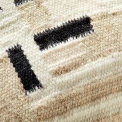 Diya Woven Natural And Black Throw Pillow With Down-Alternative Insert 18" -Home Store DiyaWovenPillow18X18inAVSSF22