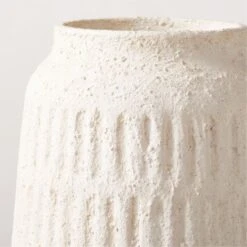 Domitia Textured Ivory White Vase Tall 9 Domitia Textured Ivory White Vase Tall -Home Store DomitiaTxtrdVaseAVSHS23