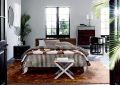 Estela Black And White Organic Cotton Duvet Cover And Shams -Home Store DondraQueenBedJL18