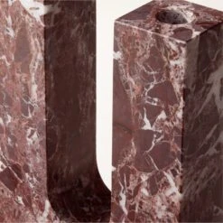 Double Red Marble Taper Candle Holder 12 Double Red Marble Taper Candle Holder -Home Store DoubleMrblTaperHolderAV2SHSS22