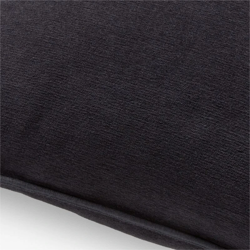 Doux Black Velvet Throw Pillow With Down-Alternative Insert 23'' 4 Doux Black Velvet Throw Pillow With Down-Alternative Insert 23'' - Image 2