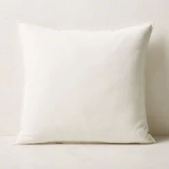 Doux White Velvet Throw Pillow With Down-Alternative Insert 23''
