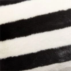 Elsie Black And White Striped Faux-Fur Throw Pillow With Down-Alternative Insert 18''x12'' -Home Store ElsieFauxFurPillow18x12AVSSS23