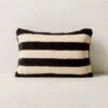 Elsie Black And White Striped Faux-Fur Throw Pillow With Down-Alternative Insert 18''x12'' 2 Elsie Black And White Striped Faux-Fur Throw Pillow With Down-Alternative Insert 18''x12'' -Home Store ElsieFauxFurPillow18x12SHS23