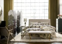 Midnight Jungle Linen Duvet Cover And Shams -Home Store EntasisQueenBedJL18