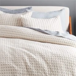 Estela Grey And White Organic Cotton Duvet Cover And Shams