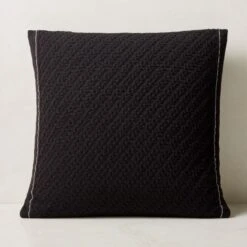 Evora Black Throw Pillow 23"