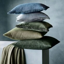 Raj Green Silk Throw Pillow With Feather-Down Insert 20" 15 Raj Green Silk Throw Pillow With Feather-Down Insert 20" -Home Store EyelashBluePillowBettiePillowJL21 1x1