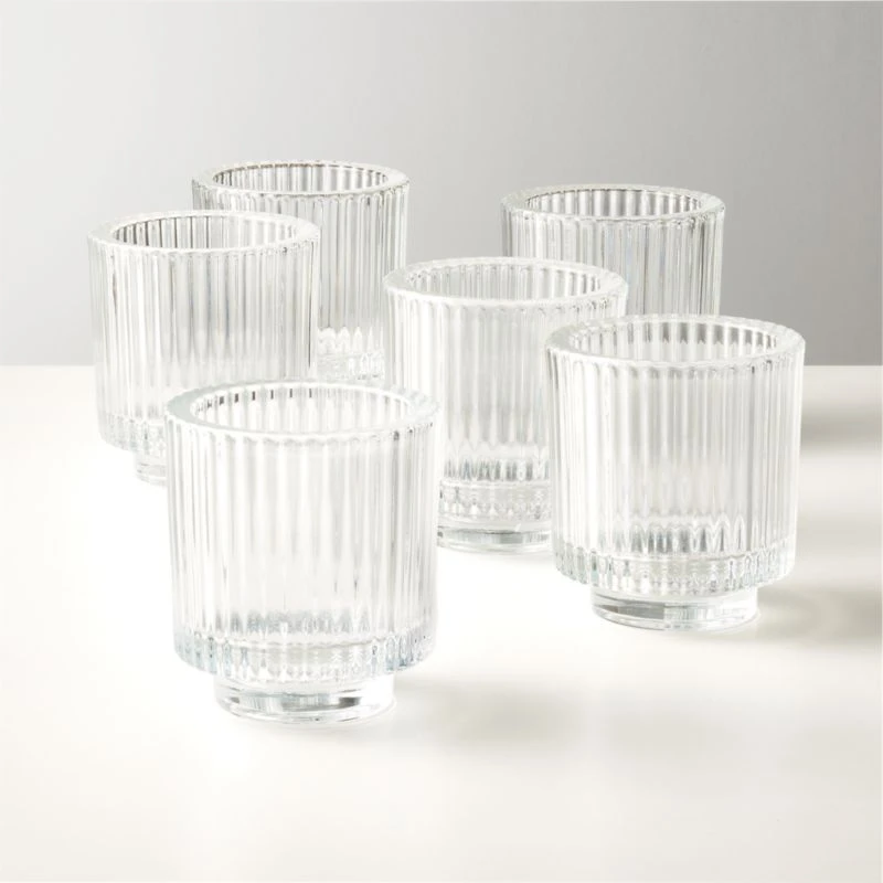 Ezra Glass Tealight Candle Holders Set Of 6 3 Ezra Glass Tealight Candle Holders Set Of 6