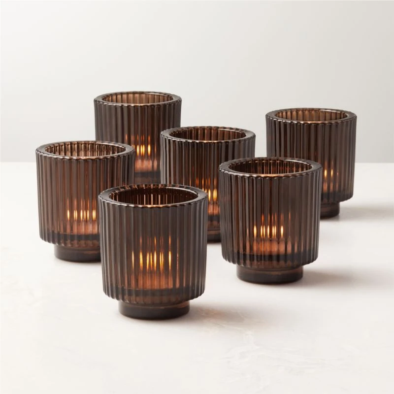 Ezra Dark Brown Tealight Candle Holders Set Of 6 4 Ezra Dark Brown Tealight Candle Holders Set Of 6 - Image 2