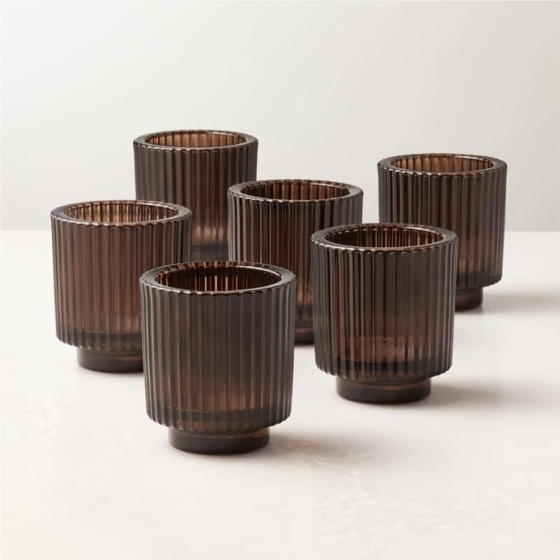 Ezra Dark Brown Tealight Candle Holders Set Of 6 3 Ezra Dark Brown Tealight Candle Holders Set Of 6