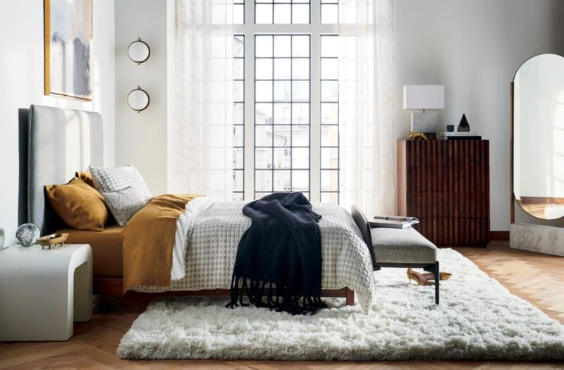 Estela Grey And White Organic Cotton Duvet Cover And Shams 6 Estela Grey And White Organic Cotton Duvet Cover And Shams - Image 4