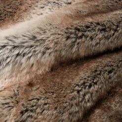 Light Grey Faux Fur Throw Blanket -Home Store FauxFurThrowLtGrey48x80ROF17