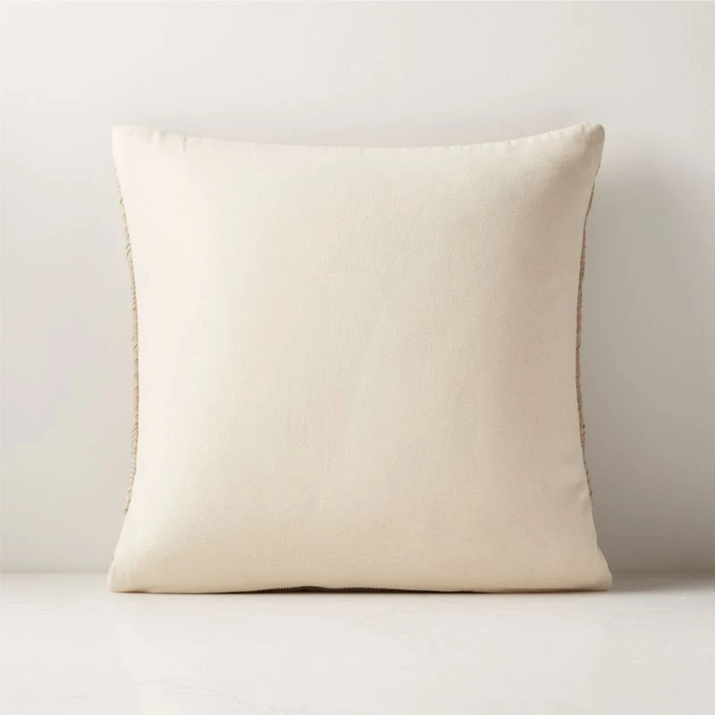 Flow White Leather Throw Pillow With Down-Alternative Insert 18" 3 Flow White Leather Throw Pillow With Down-Alternative Insert 18" - Image 2
