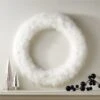 Fluffy White Feather Wreath 36'' 1 Fluffy White Feather Wreath 36'' -Home Store FluffyWhiteWreath36inHolSHF22