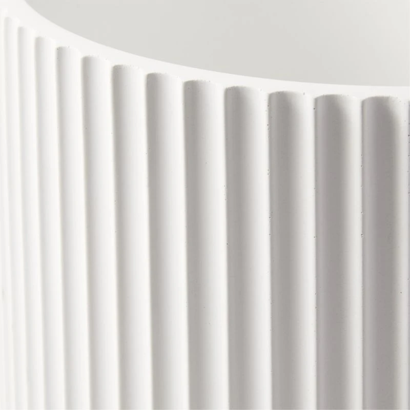Fold White Cement Indoor Planter With Tray XL 6 Fold White Cement Indoor Planter With Tray XL - Image 4