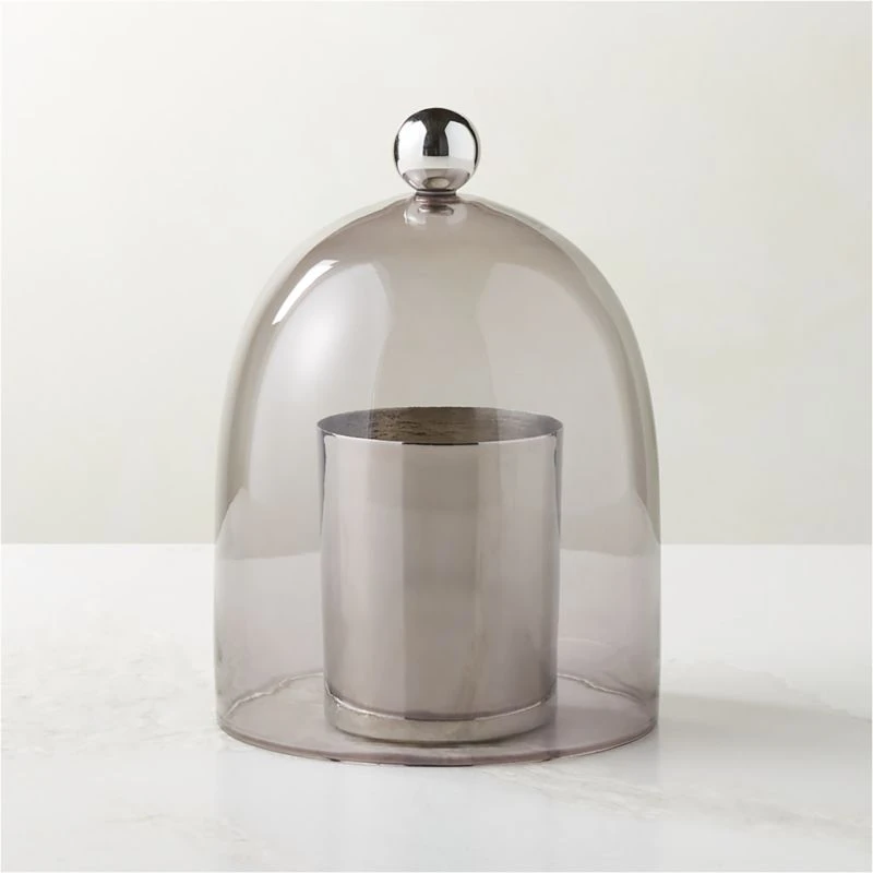 Smoked Glass Cloche With Stainless Steel Knob 4 Smoked Glass Cloche With Stainless Steel Knob - Image 2