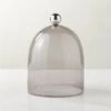 Smoked Glass Cloche With Stainless Steel Knob 1 Smoked Glass Cloche With Stainless Steel Knob -Home Store GlassClocheSmokedSHS23