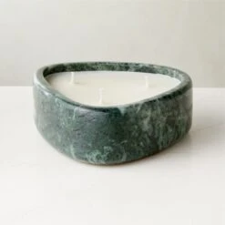Green Marble Candle Bowl