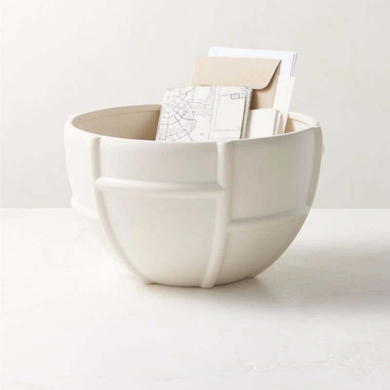 Grille White Decorative Bowl Small 5 Grille White Decorative Bowl Small - Image 3