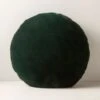Harlee Round Green Faux Fur Throw Pillow 20" -Home Store HarleeGreenRound20SHF23