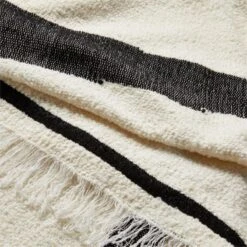 Huxley Black And White Striped Wool Throw Blanket 12 Huxley Black And White Striped Wool Throw Blanket -Home Store HuxleyThrowAV2SSF22