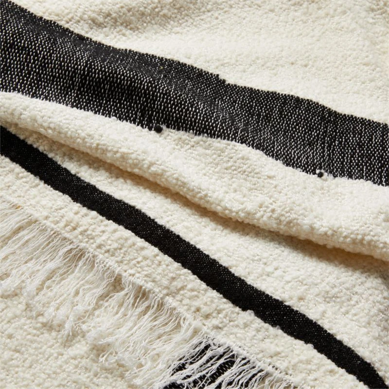 Huxley Black And White Striped Wool Throw Blanket 6 Huxley Black And White Striped Wool Throw Blanket - Image 4
