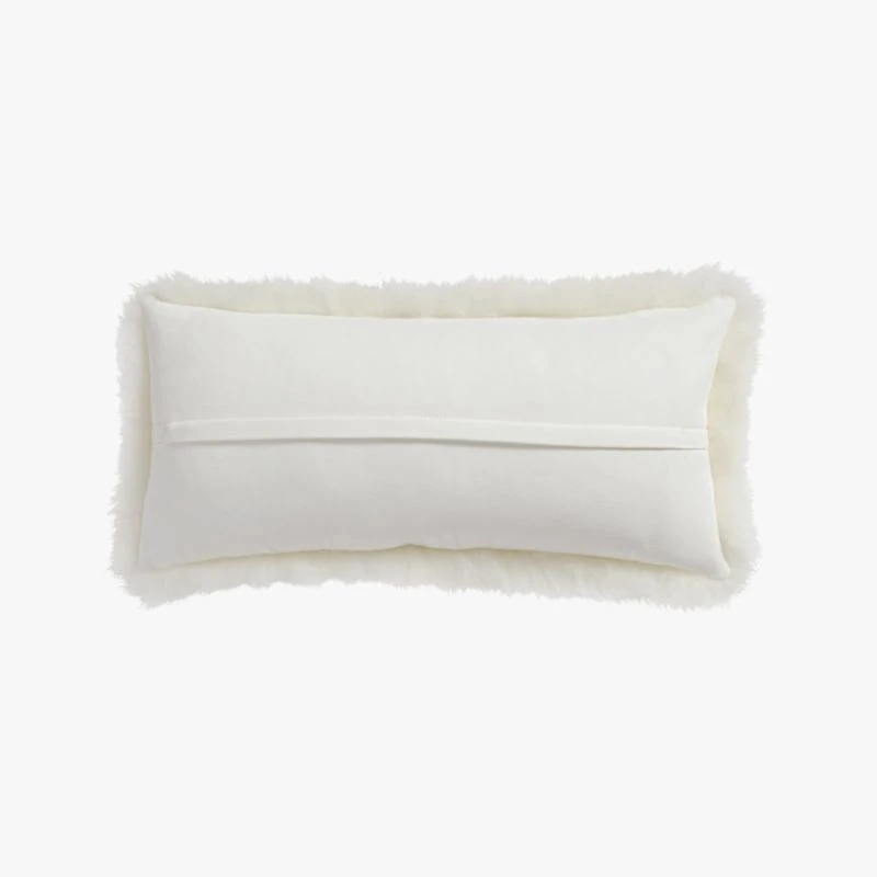 Icelandic White Shorn Sheepskin Fur Throw Pillow With Down-Alternative Insert 23"x11'' 4 Icelandic White Shorn Sheepskin Fur Throw Pillow With Down-Alternative Insert 23"x11'' - Image 2