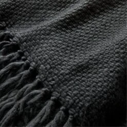 Intergrate Basket Weave Black Throw Blanket -Home Store IntegrateBlackThrowAV2SSF22