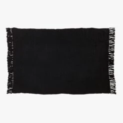 Intergrate Basket Weave Black Throw Blanket -Home Store IntegrateBlackThrowSSF22