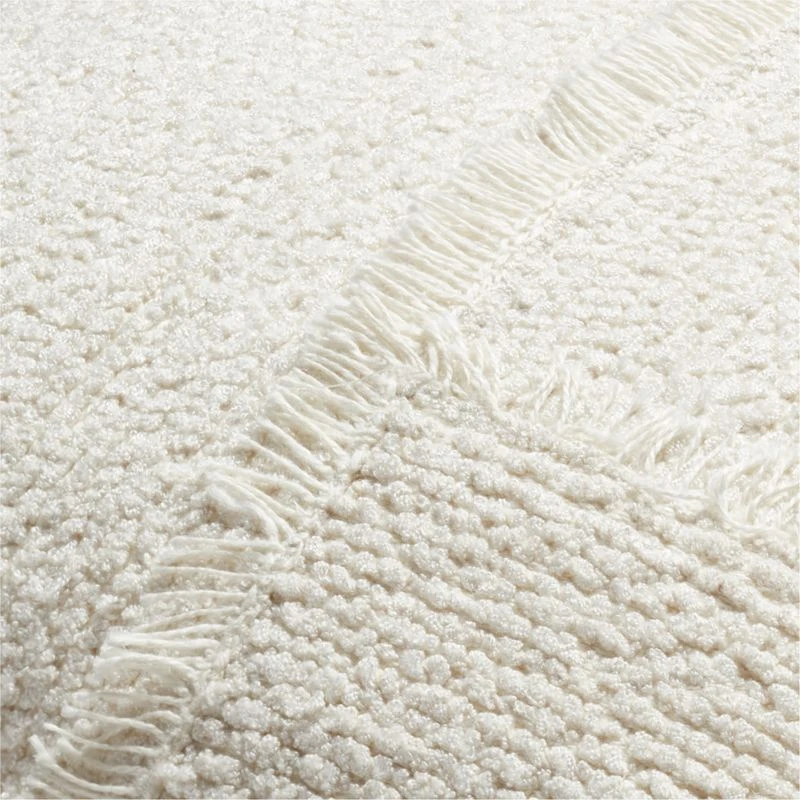 Intersect Ivory White Boucle Throw Pillow With Feather-Down Insert 20" 5 Intersect Ivory White Boucle Throw Pillow With Feather-Down Insert 20" - Image 3