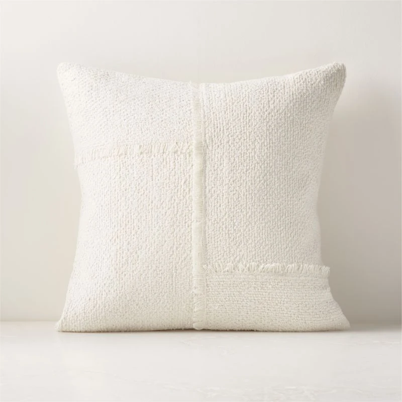 Intersect Ivory White Boucle Throw Pillow With Feather-Down Insert 20" 3 Intersect Ivory White Boucle Throw Pillow With Feather-Down Insert 20"