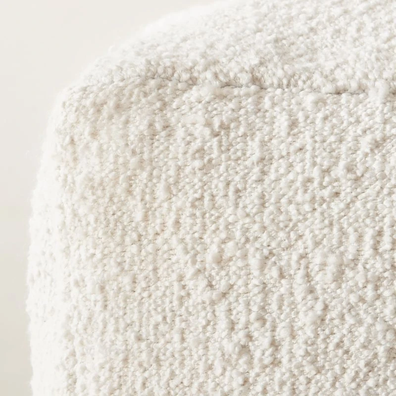 Ivory Boucle Pouf Large 5 Ivory Boucle Pouf Large - Image 3