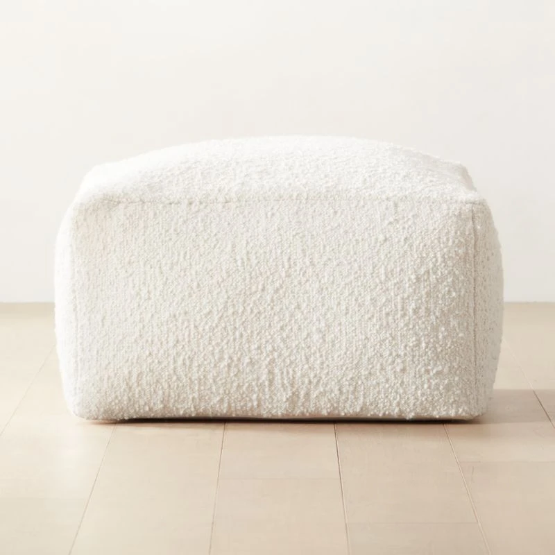 Ivory Boucle Pouf Large 3 Ivory Boucle Pouf Large