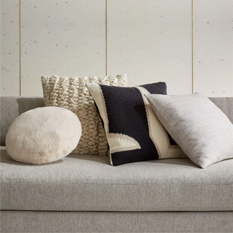 Tillie Ivory White Wool Throw Pillow With Feather-Down Insert 20" 7 Tillie Ivory White Wool Throw Pillow With Feather-Down Insert 20" - Image 5