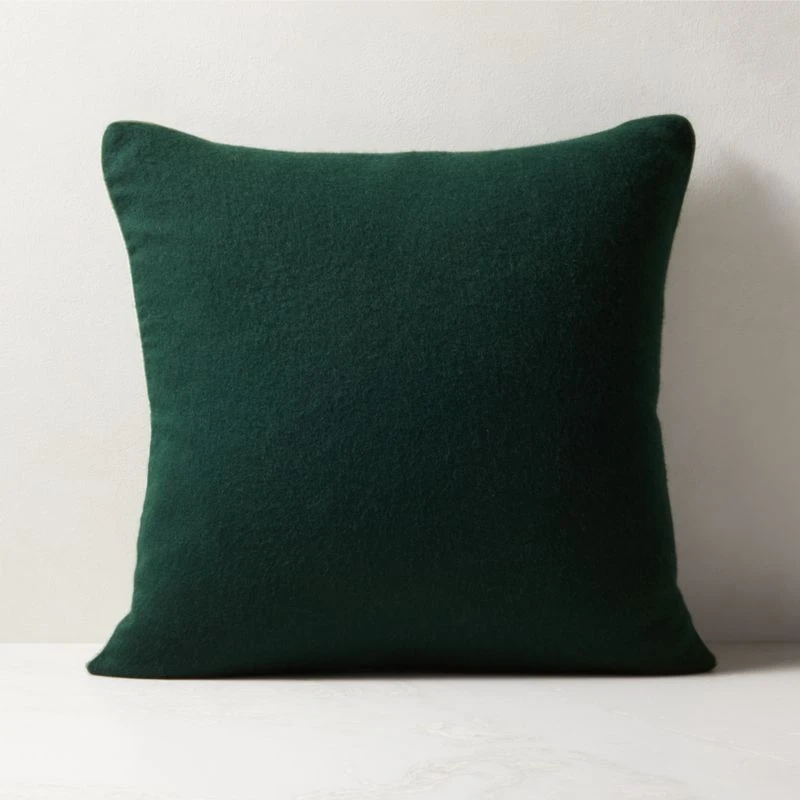 Ivy Green Cashmere Throw Pillow With Feather-Down Insert 20" 3 Ivy Green Cashmere Throw Pillow With Feather-Down Insert 20"