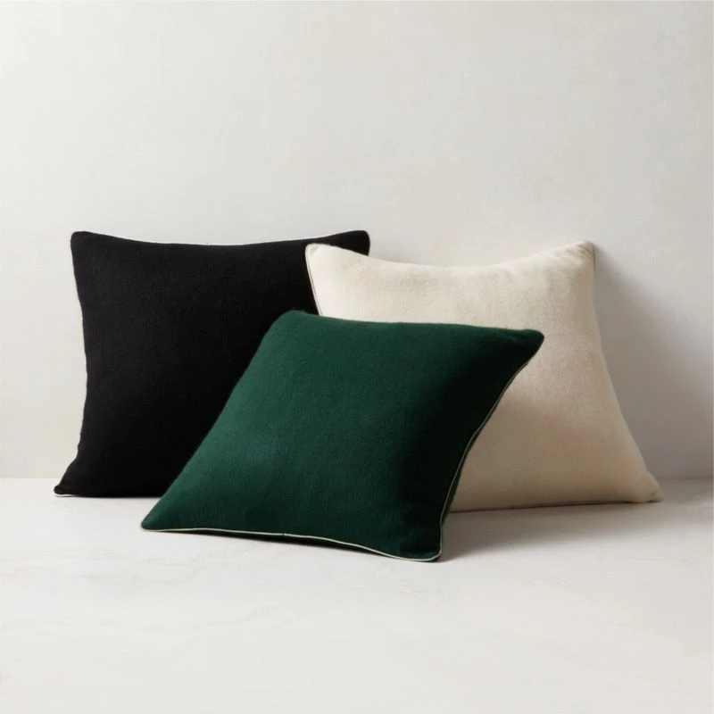 Ivy Green Cashmere Throw Pillow With Feather-Down Insert 20" 5 Ivy Green Cashmere Throw Pillow With Feather-Down Insert 20" - Image 3