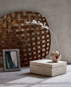 Limestone Sphere Bowl Filler 22 Limestone Sphere Bowl Filler -Home Store JacksonHornandBoneFrameJL19