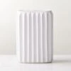 Jessa Rectangular Ribbed White Vase -Home Store JessWhtTxtrdVaseSHS23