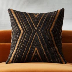 Onca Black Throw Pillow With Down-Alternative Insert 23"