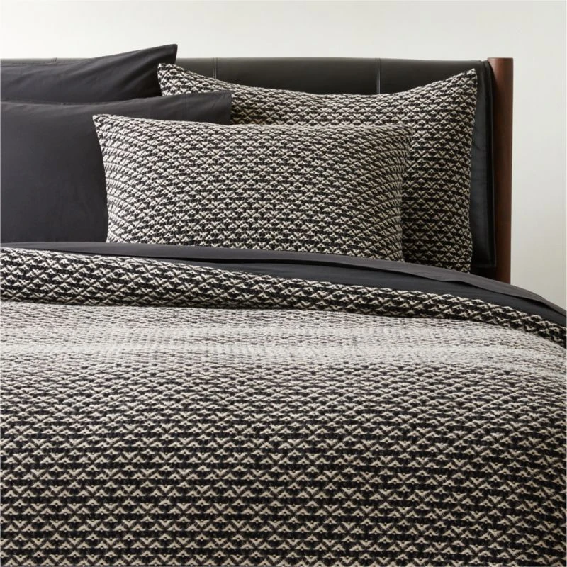 Kamet Organic Cotton Black Duvet Cover And Shams 3 Kamet Organic Cotton Black Duvet Cover And Shams
