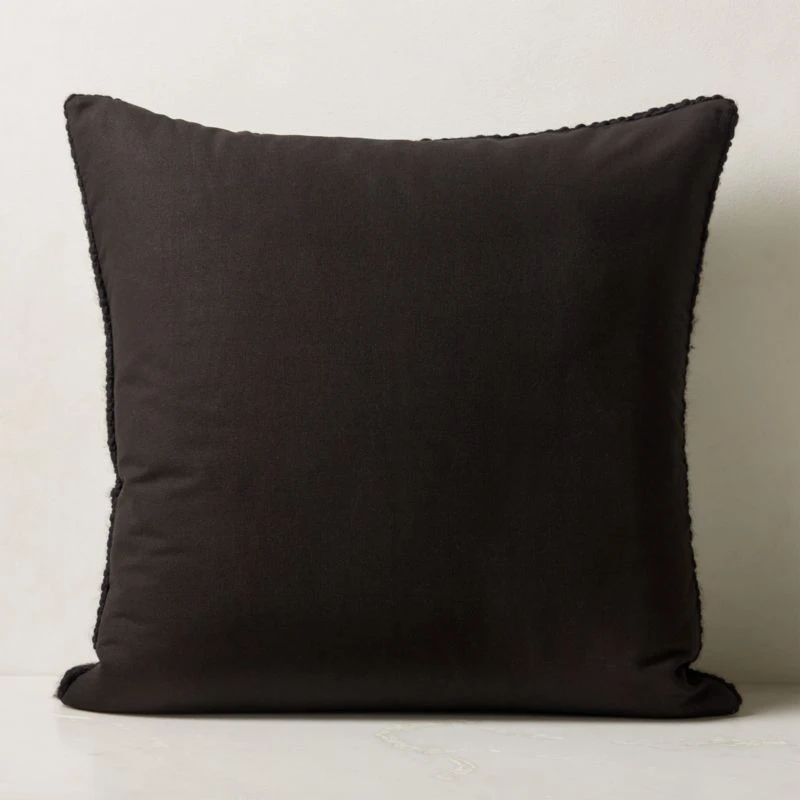 Kellan Basketweave Black Wool Throw Pillow With Down-Alternative Insert 26'' 4 Kellan Basketweave Black Wool Throw Pillow With Down-Alternative Insert 26'' - Image 2
