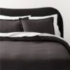 Kellen Organic Cotton-Blend Charcoal Grey Duvet Cover And Pillow Shams 2 Kellen Organic Cotton-Blend Charcoal Grey Duvet Cover And Pillow Shams -Home Store KellenCtnLnGryFQDuvetCvrSHF23